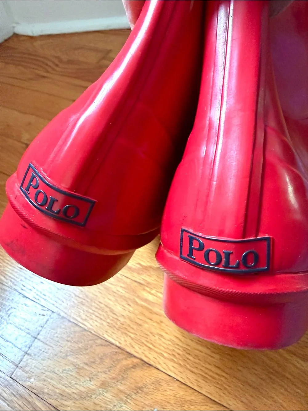 Polo Ralph Lauren Phoebe Red Tall Rubber Rain Waterproof Boots Women's Size 7